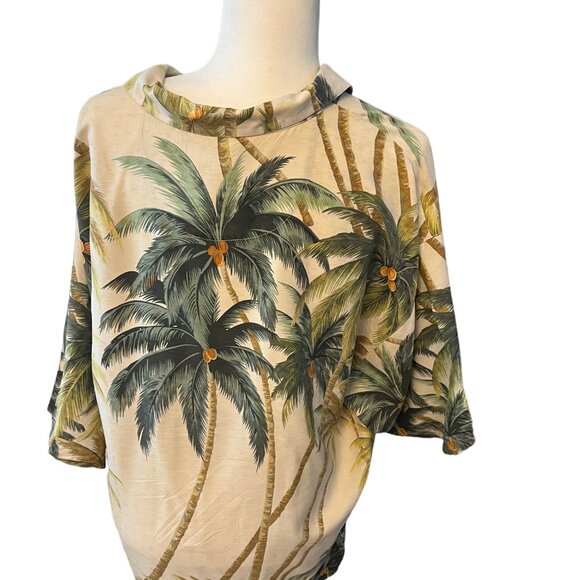 Men’s Tommy Bahama 100% Silk Palm Tree Button Up Shirt Size XL - Picture 2 of 3